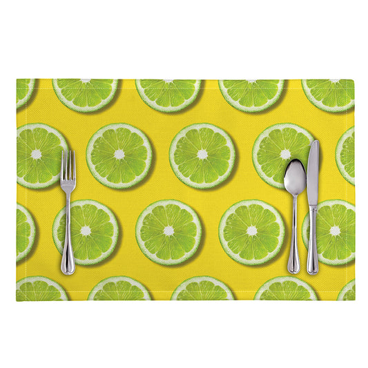Lime Slices Pattern Print Placemat