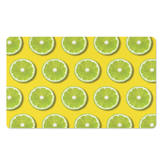 Lime Slices Pattern Print Polyester Doormat