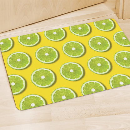 Lime Slices Pattern Print Polyester Doormat