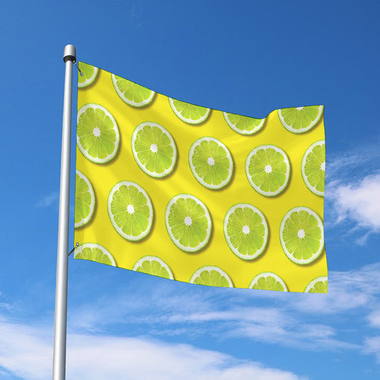 Lime Slices Pattern Print Polyester Flag