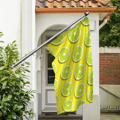 Lime Slices Pattern Print Polyester Flag