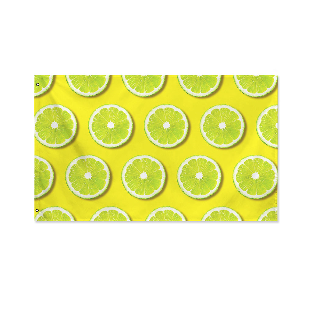 Lime Slices Pattern Print Polyester Flag