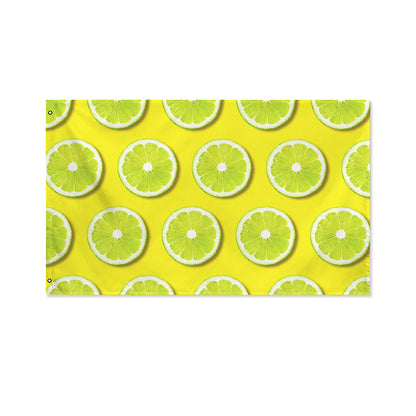 Lime Slices Pattern Print Polyester Flag