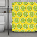 Lime Slices Pattern Print Polyester Shower Curtain