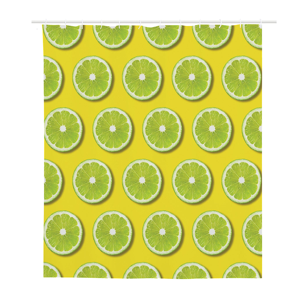 Lime Slices Pattern Print Polyester Shower Curtain