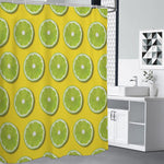 Lime Slices Pattern Print Premium Shower Curtain