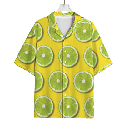 Lime Slices Pattern Print Rayon Hawaiian Shirt