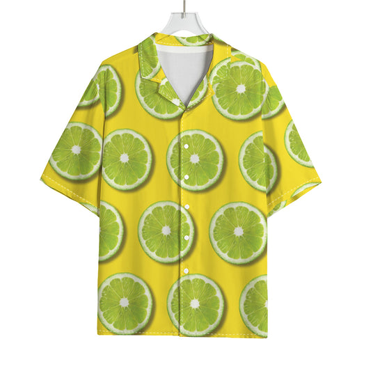 Lime Slices Pattern Print Rayon Hawaiian Shirt
