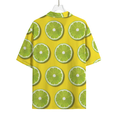 Lime Slices Pattern Print Rayon Hawaiian Shirt