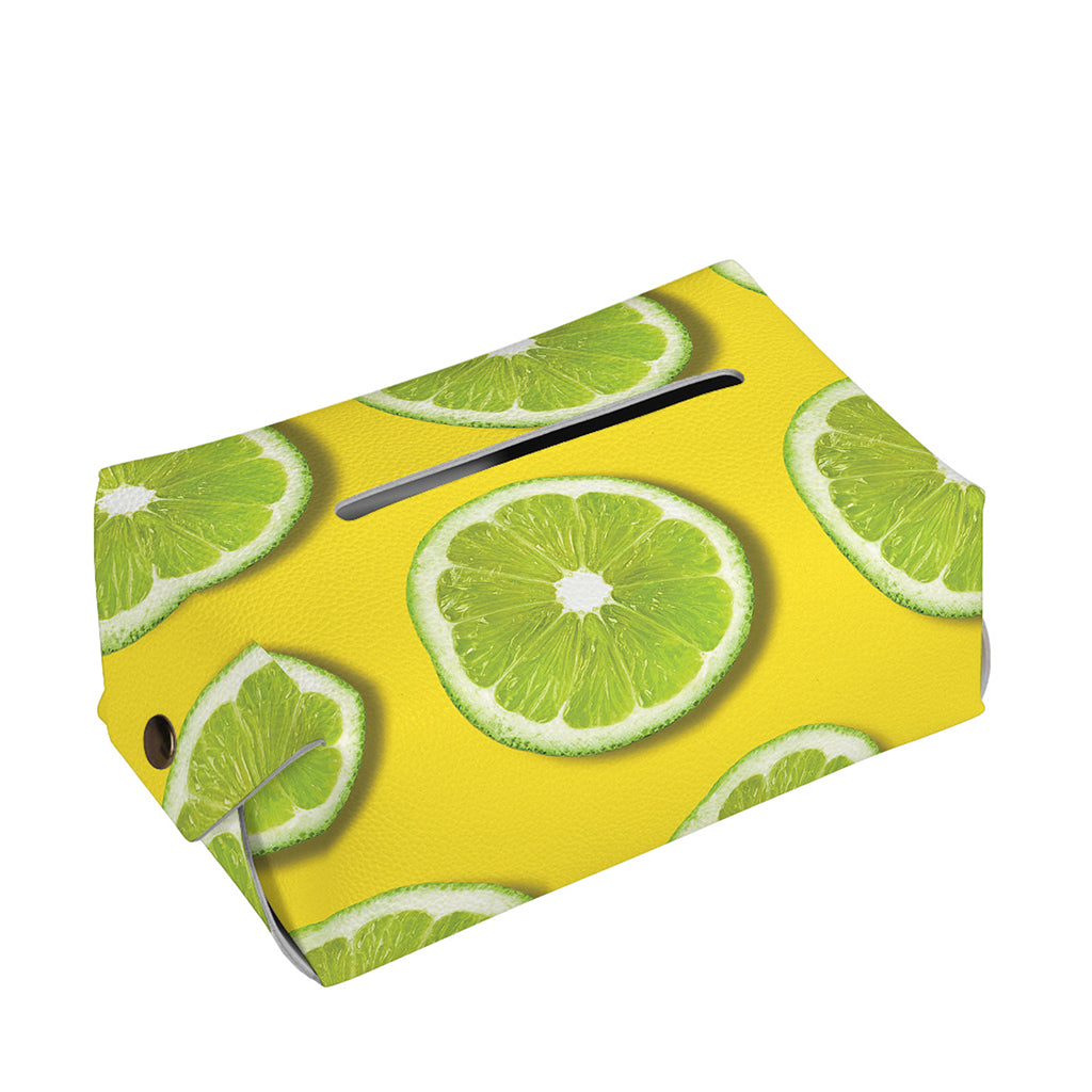 Lime Slices Pattern Print Rectangle Tissue Box Cover