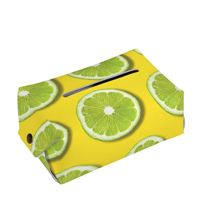 Lime Slices Pattern Print Rectangle Tissue Box Cover