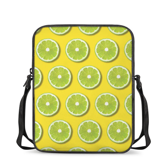 Lime Slices Pattern Print Rectangular Crossbody Bag