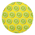 Lime Slices Pattern Print Round Blanket