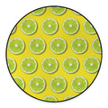 Lime Slices Pattern Print Round Floor Mat