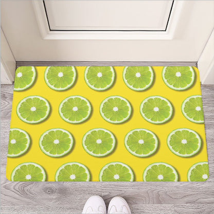 Lime Slices Pattern Print Rubber Doormat