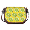 Lime Slices Pattern Print Saddle Bag