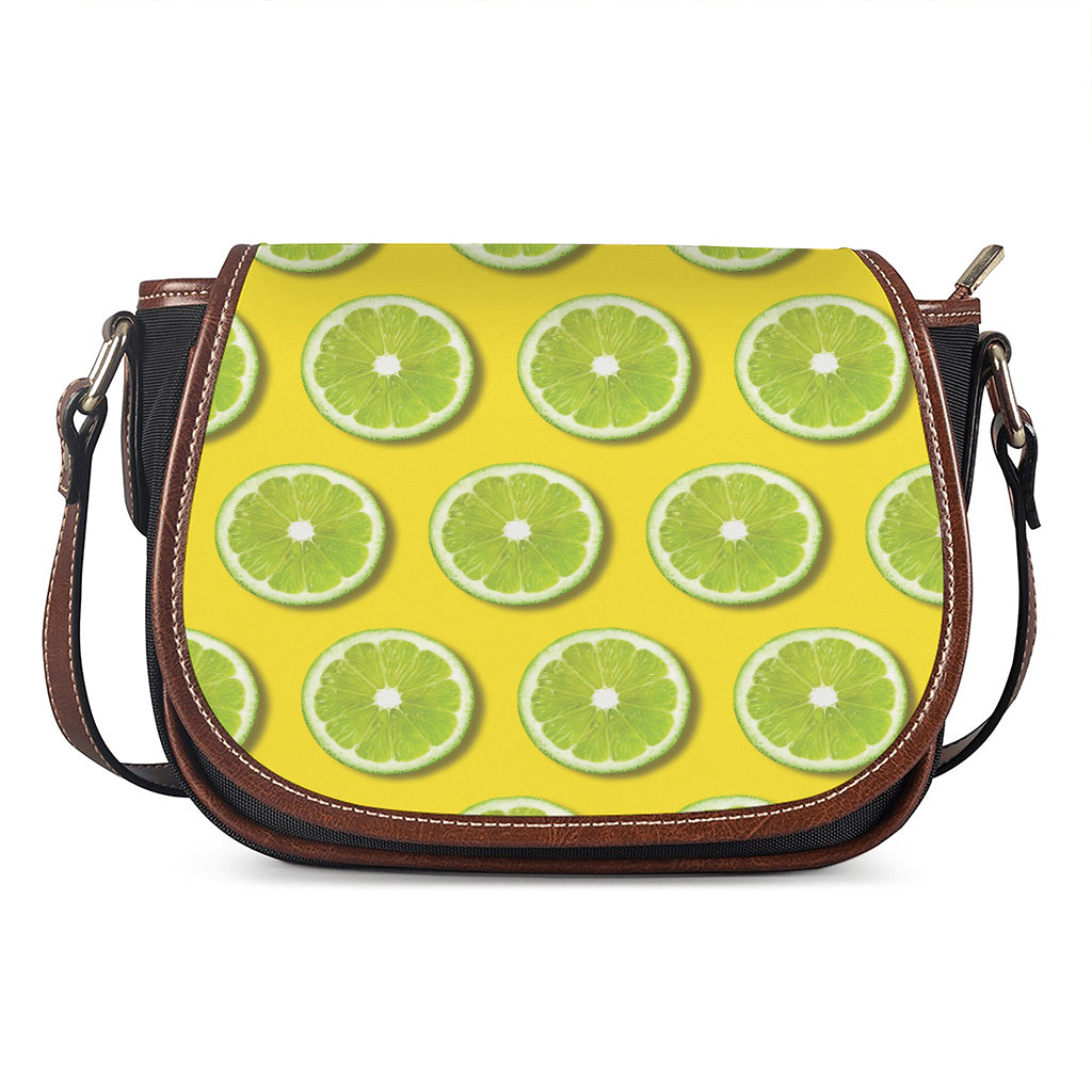 Lime Slices Pattern Print Saddle Bag