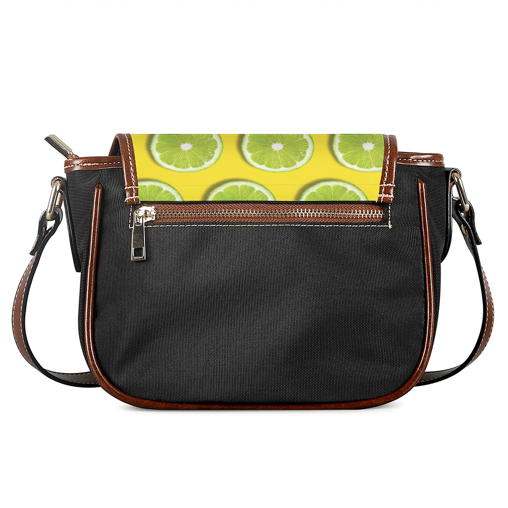 Lime Slices Pattern Print Saddle Bag
