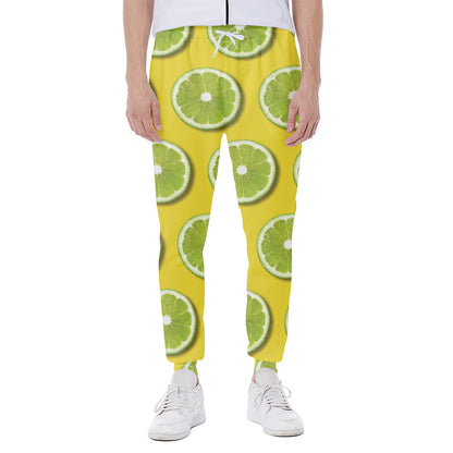 Lime Slices Pattern Print Scuba Joggers
