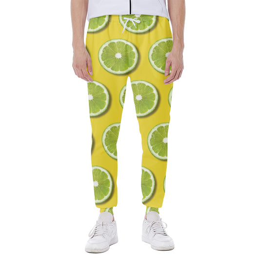 Lime Slices Pattern Print Scuba Joggers