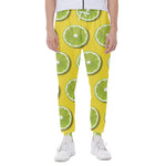 Lime Slices Pattern Print Scuba Joggers