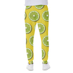 Lime Slices Pattern Print Scuba Joggers