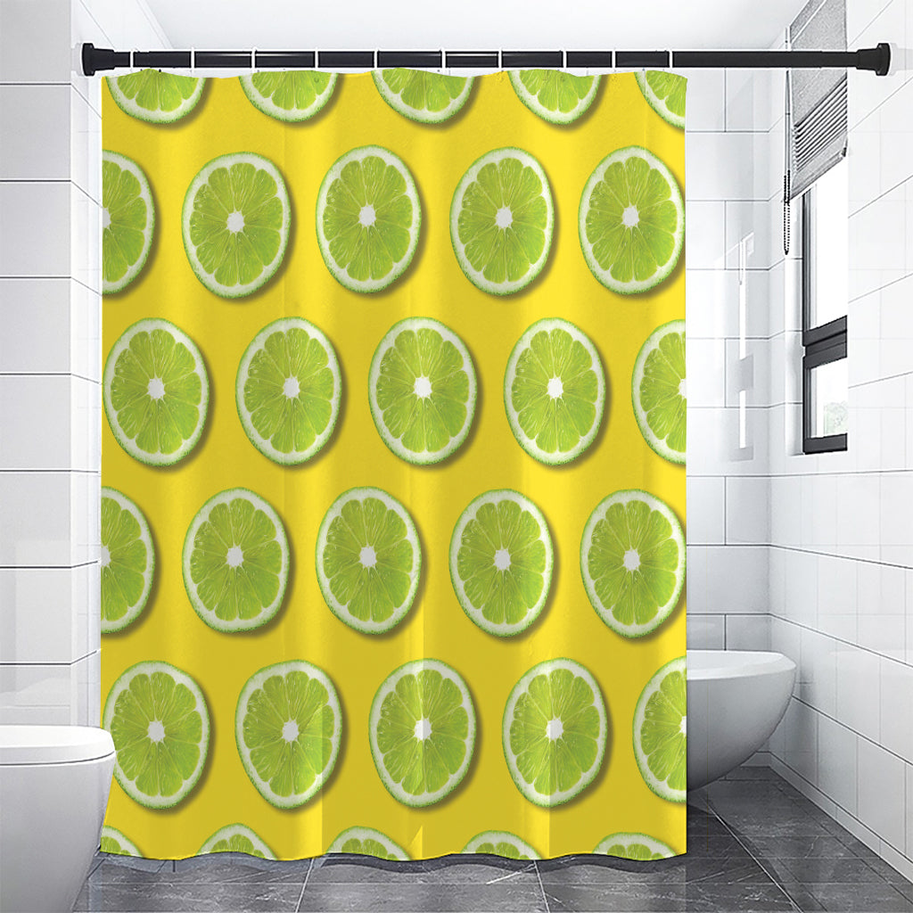 Lime Slices Pattern Print Shower Curtain