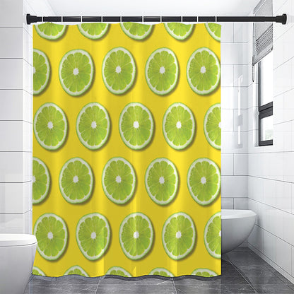 Lime Slices Pattern Print Shower Curtain