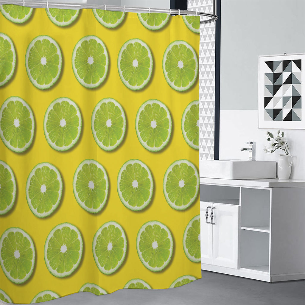 Lime Slices Pattern Print Shower Curtain