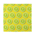 Lime Slices Pattern Print Silk Bandana