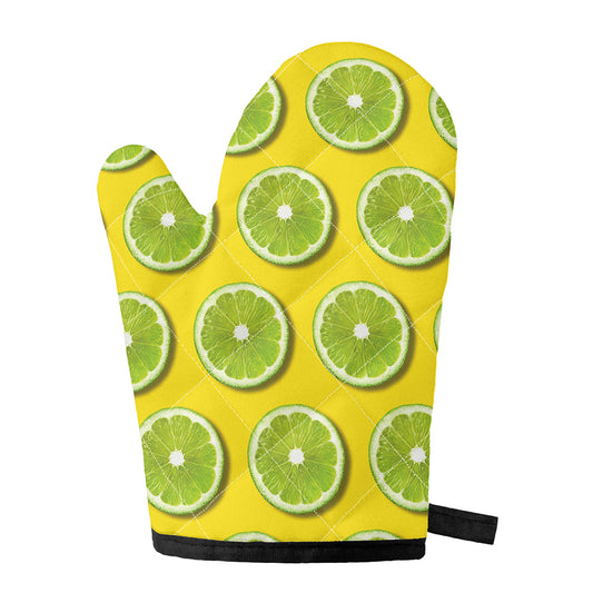 Lime Slices Pattern Print Single Oven Mitt