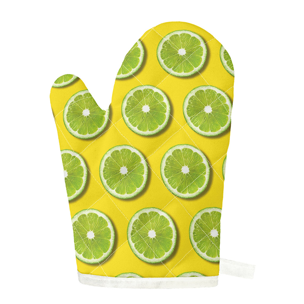 Lime Slices Pattern Print Single Oven Mitt