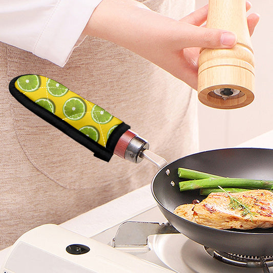 Lime Slices Pattern Print Skillet Handle Cover