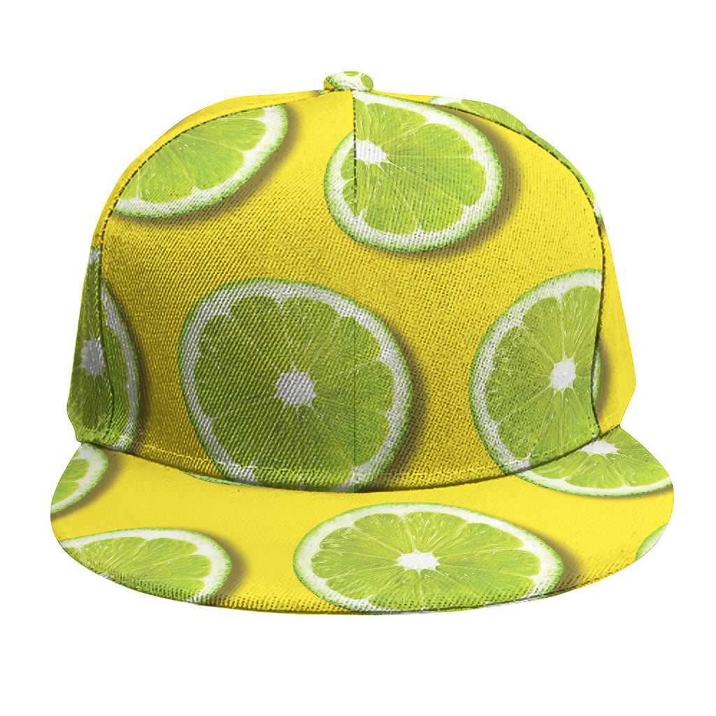 Lime Slices Pattern Print Snapback Cap