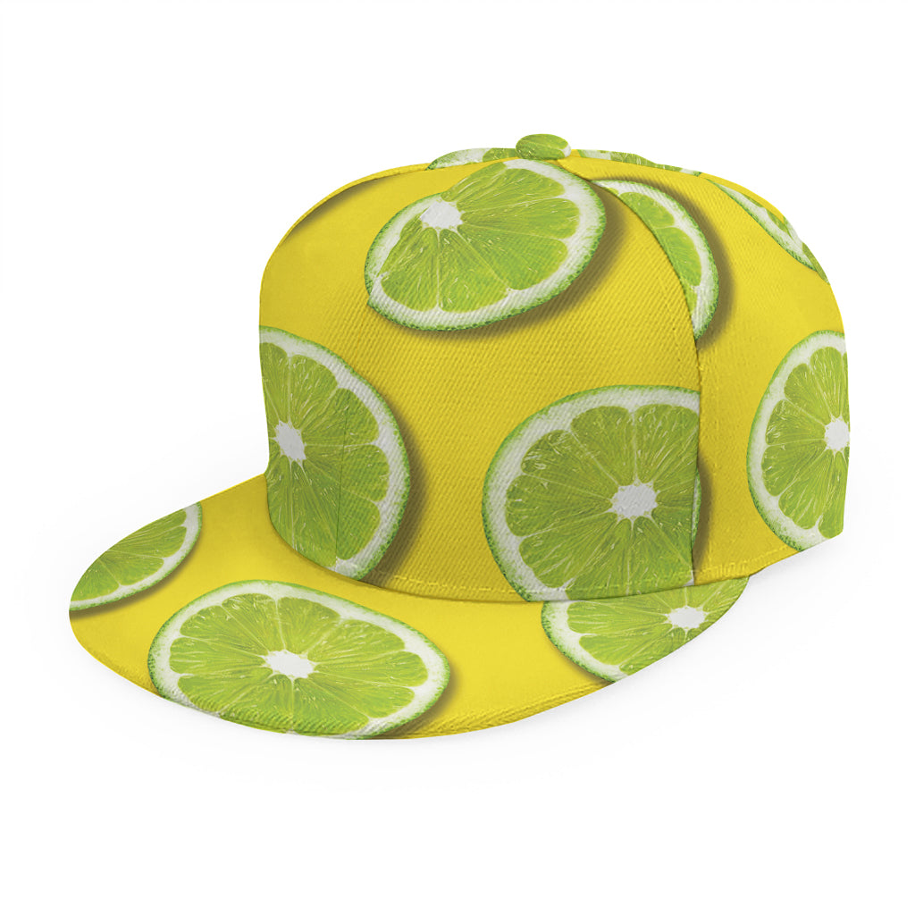 Lime Slices Pattern Print Snapback Cap