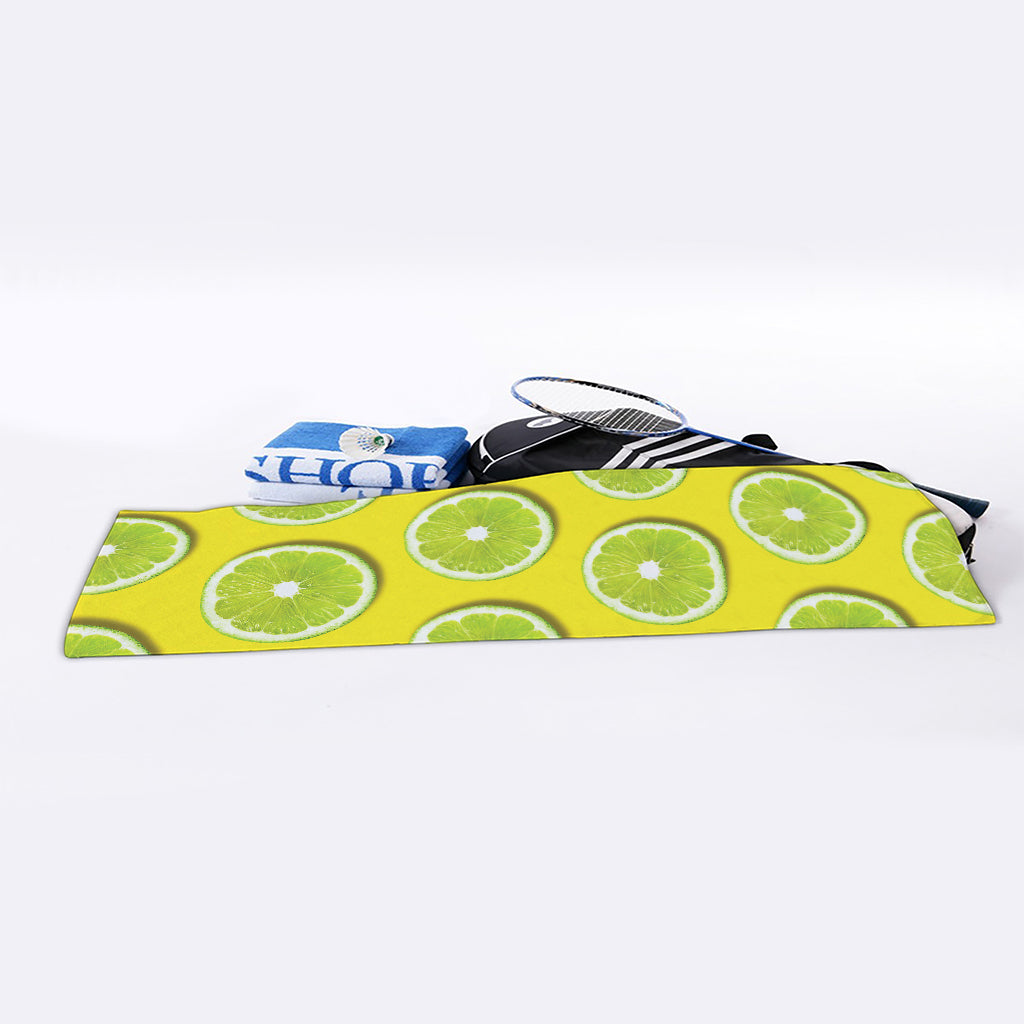 Lime Slices Pattern Print Sports Towel