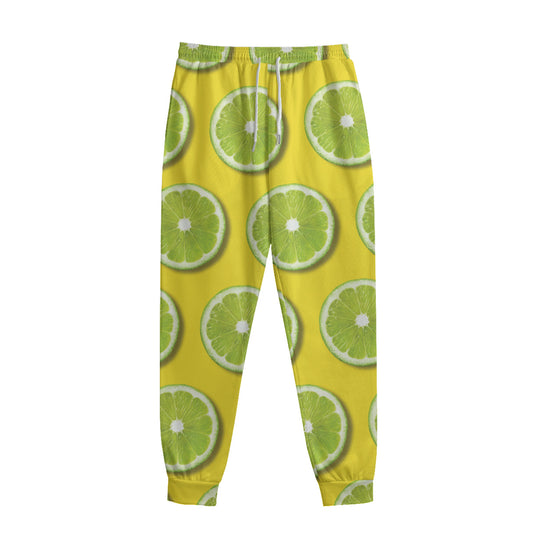 Lime Slices Pattern Print Sweatpants