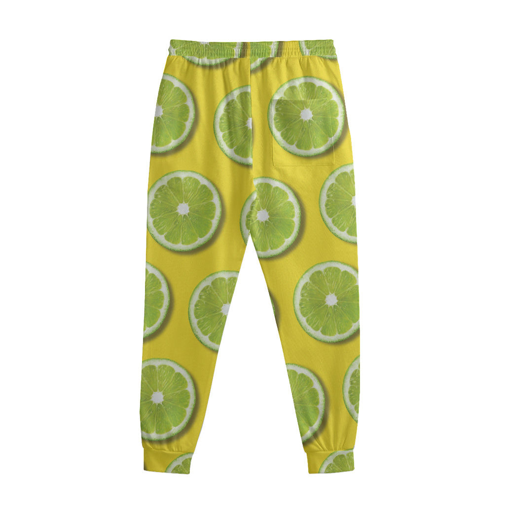 Lime Slices Pattern Print Sweatpants