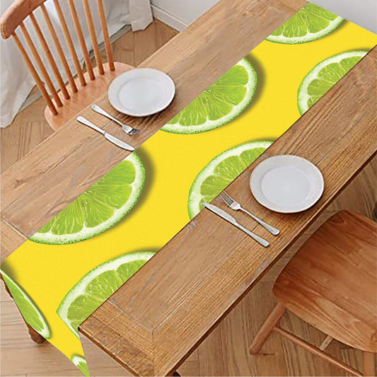Lime Slices Pattern Print Table Runner