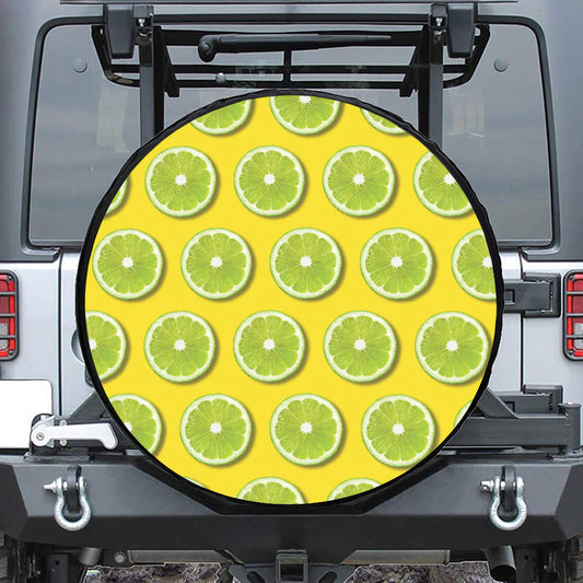 Lime Slices Pattern Print Tire Cover