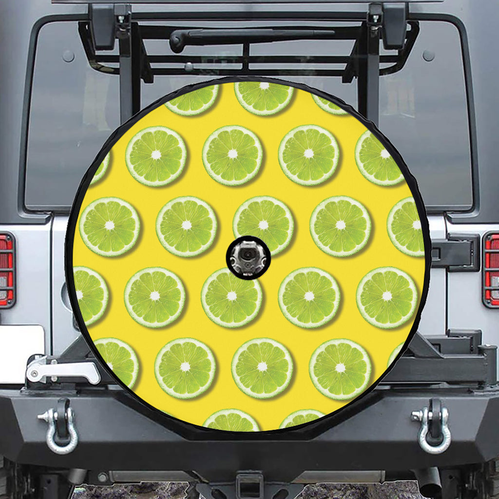 Lime Slices Pattern Print Tire Cover With Camera Hole