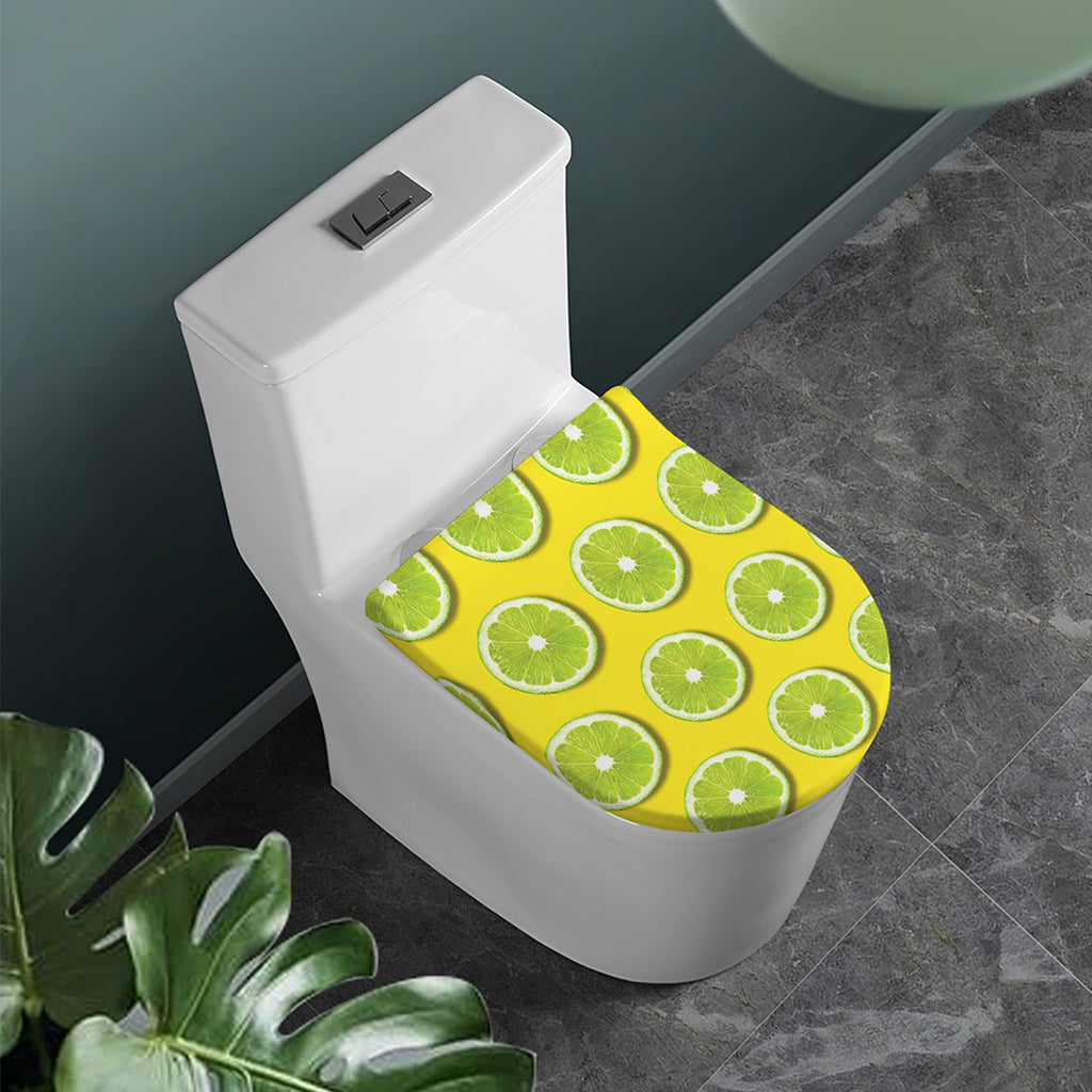 Lime Slices Pattern Print Toilet Lid Cover