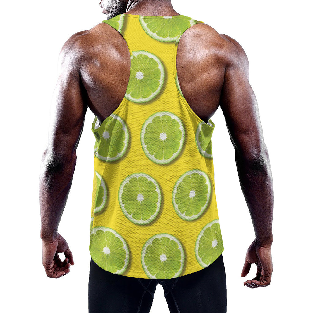 Lime Slices Pattern Print Training Tank Top