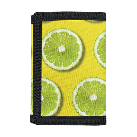 Lime Slices Pattern Print Trifold Wallet