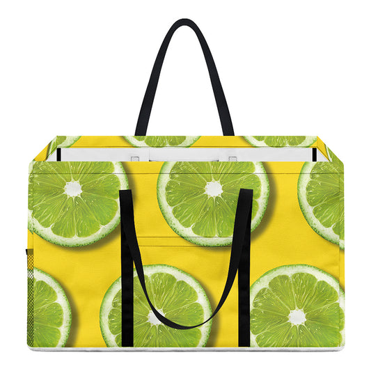 Lime Slices Pattern Print Utility Tote Bag
