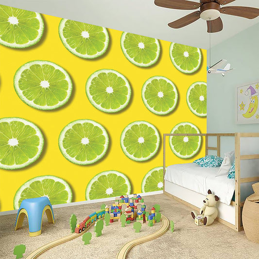Lime Slices Pattern Print Wall Sticker