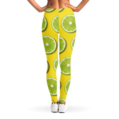 Lime Slices Pattern Print Women's Leggings