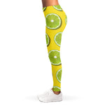 Lime Slices Pattern Print Women's Leggings