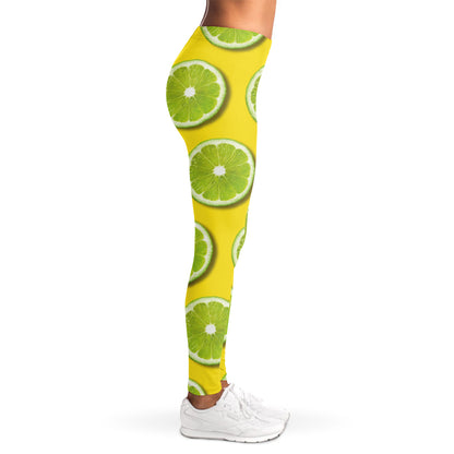 Lime Slices Pattern Print Women's Leggings