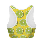 Lime Slices Pattern Print Women's Sports Bra
